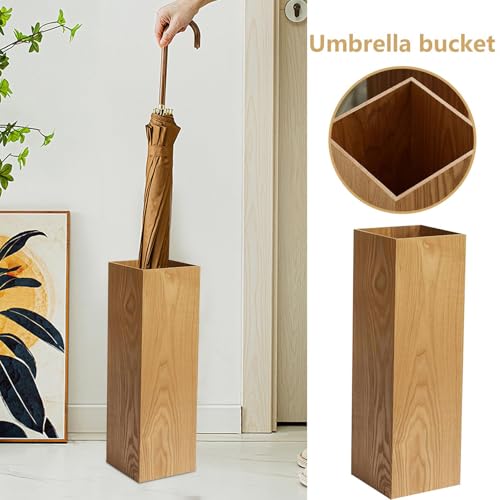Regenschirmhalter – 50 x 16 x 16 cm Holzschirmständer – Aufbewahrungseimer für Terrasse, Eingang, Büro, Hinterhof, Zuhause, Schlammzimmer, Terrasse, Flur, Bauernhaus – Bild 2