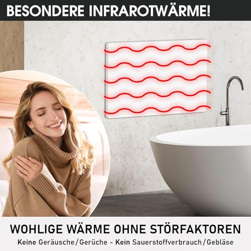 BRAST® Infrarotheizung mit Thermostat | 300-1100 Watt | Made in Europe | Inkl. Wandhalterung Standsystem Griff | hoher Wirkungsgrad | Flexibler Einsatz | Ultraflache Bauweise | IP-TH 300 – Bild 3