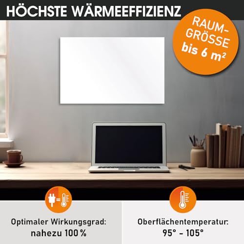 BRAST® Infrarotheizung mit Thermostat | 300-1100 Watt | Made in Europe | Inkl. Wandhalterung Standsystem Griff | hoher Wirkungsgrad | Flexibler Einsatz | Ultraflache Bauweise | IP-TH 300 – Bild 6