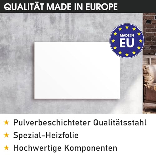 BRAST® Infrarotheizung mit Thermostat | 300-1100 Watt | Made in Europe | Inkl. Wandhalterung Standsystem Griff | hoher Wirkungsgrad | Flexibler Einsatz | Ultraflache Bauweise | IP-TH 300 – Bild 7