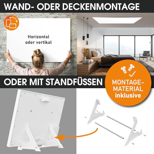 BRAST® Infrarotheizung mit Thermostat | 300-1100 Watt | Made in Europe | Inkl. Wandhalterung Standsystem Griff | hoher Wirkungsgrad | Flexibler Einsatz | Ultraflache Bauweise | IP-TH 300 – Bild 9