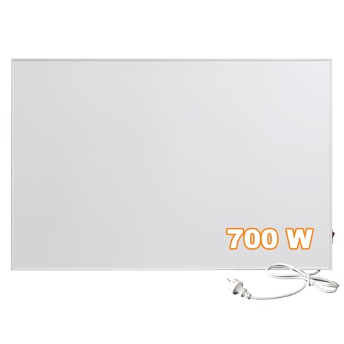 SROCHN Infrarotheizung 700W mit Netzschalter, Infarotheizkoerper Wandmontage mit Überhitzungsschutz, Infrarot Wandheizung für 7–14 m²