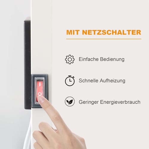 SROCHN Infrarotheizung 700W mit Netzschalter, Infarotheizkoerper Wandmontage mit Überhitzungsschutz, Infrarot Wandheizung für 7–14 m² – Bild 2