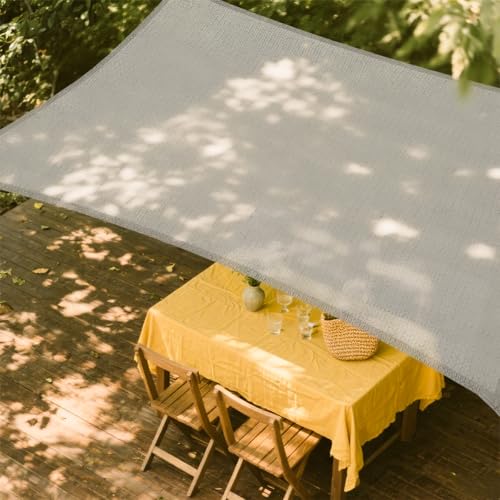Sonnensegel, Sonnensegel Wasserdich, UV Block Sonnenschutzdach,Rechteckig 3x5m,Draussen Sand Durchlässige Sonnenschutz Terrassenüberdachung, mit UV Schutz für Balkon Garten Terrasse, Grau