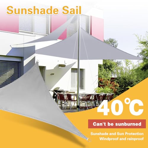 Sonnensegel, Sonnensegel Wasserdich, UV Block Sonnenschutzdach,Rechteckig 3x5m,Draussen Sand Durchlässige Sonnenschutz Terrassenüberdachung, mit UV Schutz für Balkon Garten Terrasse, Grau – Bild 2