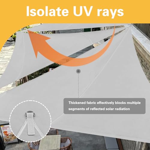 Sonnensegel, Sonnensegel Wasserdich, UV Block Sonnenschutzdach,Rechteckig 3x5m,Draussen Sand Durchlässige Sonnenschutz Terrassenüberdachung, mit UV Schutz für Balkon Garten Terrasse, Grau – Bild 4