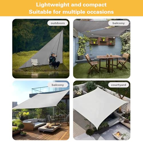 Sonnensegel, Sonnensegel Wasserdich, UV Block Sonnenschutzdach,Rechteckig 3x5m,Draussen Sand Durchlässige Sonnenschutz Terrassenüberdachung, mit UV Schutz für Balkon Garten Terrasse, Grau – Bild 7