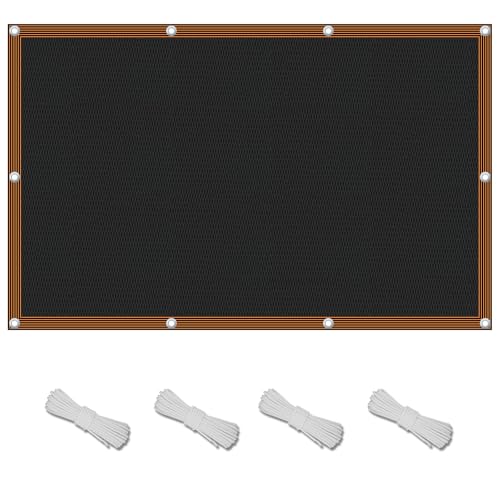 Sonnenschutz Schattennetz,Beschattung für Terrassenüberdachung,Outdoor UV-Beständiges Atmungsaktiv Sonnenschutznetz,für Sonnennetz für Pergola Garten Balkon, Schattentuch,3x6m,Schwarz