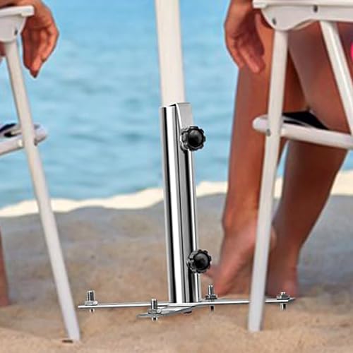 Générique Stanze für Sonnenschirm für Strand | 4 Spitzen aus Metall verstellbar | Stabilisator-Basis Sand Sonnenschirm Strand – für Rasen, Terrasse, Garten, Urlaub, Events, Camping, Boot – Bild 3
