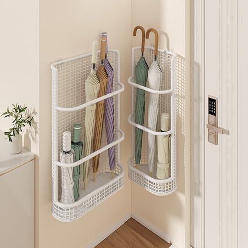 Wandmontierter Schirmständer Zur Aufbewahrung Von Sonnenschirmen, Schirmablage for Flur, Eingangsbereich, Homeoffice, Terrasse(Color2,20x10x46cm) – Bild 7