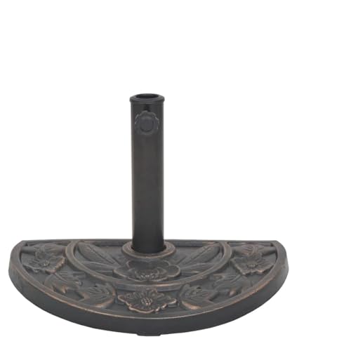 Tidyard Sonnenschirmständer Harz Halbrund Bronze 9 kg, Schirmständer Schirmfuß für Balkon Poolbereich Camping Events43655