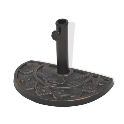 Tidyard Sonnenschirmständer Harz Halbrund Bronze 9 kg, Schirmständer Schirmfuß für Balkon Poolbereich Camping Events43655 – Bild 3