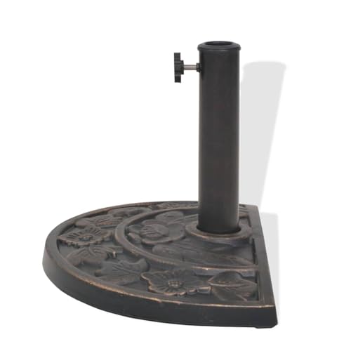 Tidyard Sonnenschirmständer Harz Halbrund Bronze 9 kg, Schirmständer Schirmfuß für Balkon Poolbereich Camping Events43655 – Bild 4
