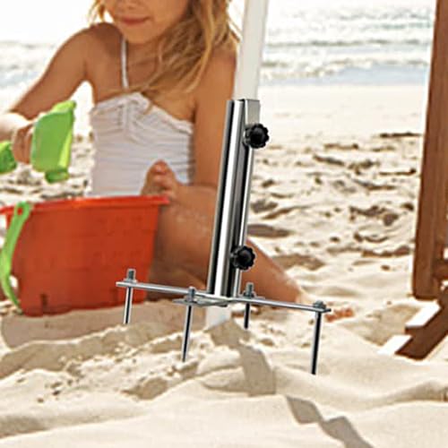 Berriphonia Halterung für Strandschirm – aus Metall, verstellbar und windbeständig | und Stabilisator für Sonnenschirme – für Terrasse, Pool, Angeln, Reisen, Outdoor – Bild 3