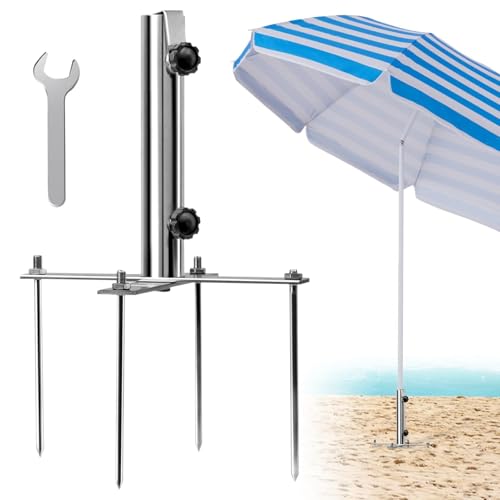 Berriphonia Halterung für Strandschirm – aus Metall, verstellbar und windbeständig | und Stabilisator für Sonnenschirme – für Terrasse, Pool, Angeln, Reisen, Outdoor – Bild 6