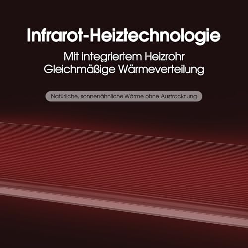 Infrarot Heizstrahler, Infrarotstrahler 1800 Watt, Infrarotheizung mit Thermostat, Elektroheizung mit WiFi App Steuerung Fernbedienung, Infarotheizstrahler Wand- & Deckenmontage, Terrasse & Garten – Bild 8