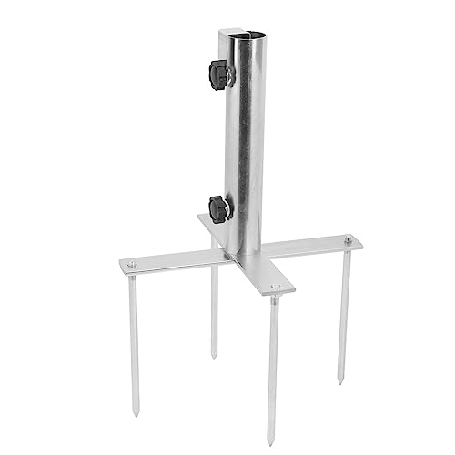 PODSJD Patio Sonnenschirmständer, verstellbar, aus Edelstahl, 44mm Durchmesser, mit 4 Bodenankern - Rostfrei, stabil und wetterfest, ideal für Garten, Strand und Park – Bild 5