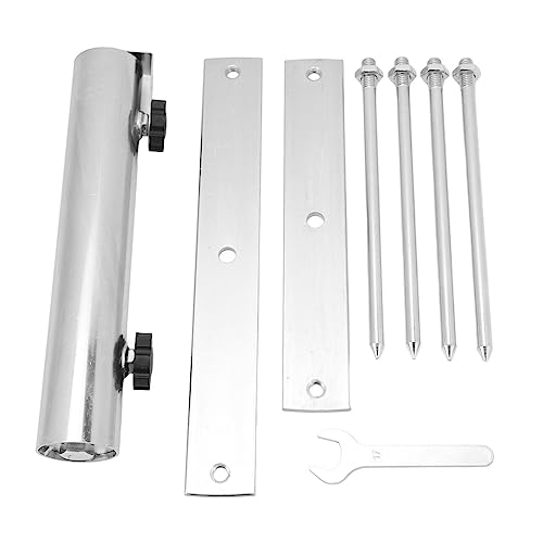 PODSJD Patio Sonnenschirmständer, verstellbar, aus Edelstahl, 44mm Durchmesser, mit 4 Bodenankern - Rostfrei, stabil und wetterfest, ideal für Garten, Strand und Park – Bild 9