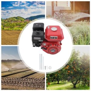 Alternative view of 4-Takt 7.5HP Benzinmotor 4000W Notstromaggregat Benzin Leise Rot Schwarz 3600rpm Kartmotor Standmotor Geeignet für den Generatorbau die Landwirtschaft den Kartsport usw