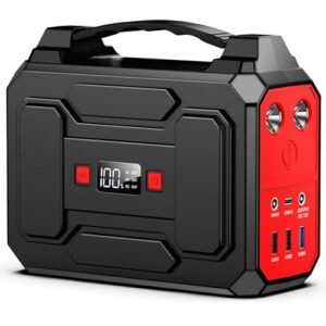 Powkey Tragbare Powerstation 99Wh/27000mAh Tragbares Kraftwerk 100W Solargenerator mit 230V AC Ausgang/QC 3.0 18W USB/Typ-C für Camping Wohnmobile powerbank mit Steckdose