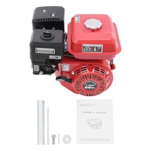 Benzin Stromerzeuger 4000W 7.5HP 4 Takt Tragbarer Motor mit 3.6L Tank für Baustelle Notstrom Wasserpumpen Go-Karts(Rot)