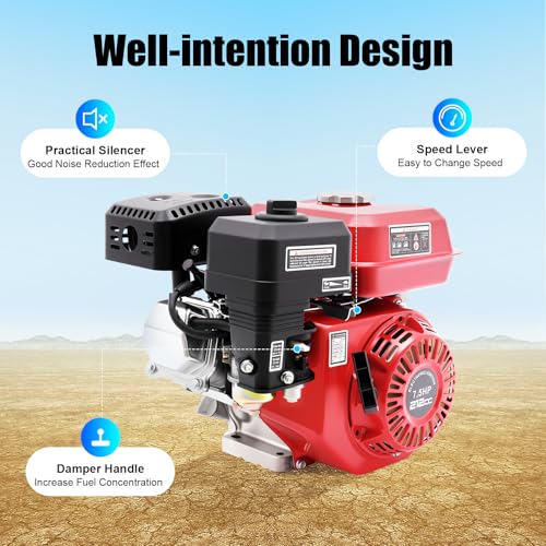 MINRS 212cc 4-Takt Benzinmotor Standmotor, 1 Zylinder Kartmotor Go-Kart Generator 20mm 7.5 Hp Generator Benzin Antriebsmotor Eine Betriebsleistung Von 4000 Watt – Bild 5