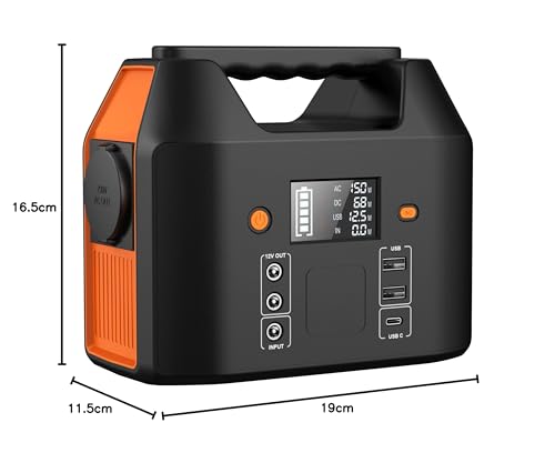 SinKeu Tragbare Powerstation 99Wh,150W Solar Generatoren Akku mit 230V AC/Car Lighter Port/USB Ausgabe,für Reise Camping Wohnmobil und als Notstromaggregat (Black) – Bild 9