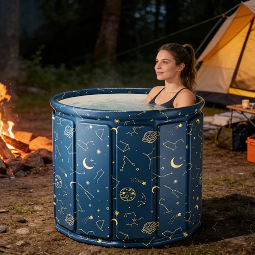Tragbare Badewanne, tragbare rutschfeste Eisbadewanne – Badezimmer, Hot Spa, Einweichen – für Gärten, Fitnessstudios, Outdoor, Camping, Reisen, Männer, Frauen, Jungen, Mädchen, Jugendliche – Bild 2