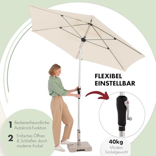 Doppler Sonnenschirm für den Garten SL-AZ Auto Tilt 275 cm Anthrazit I Gartenschirm knickbar I Kurbelschirm mit UV-Schutz 80 I Kurbelschirm aus Aluminium I regenabweisendes Polyester-Schirmdach – Bild 3