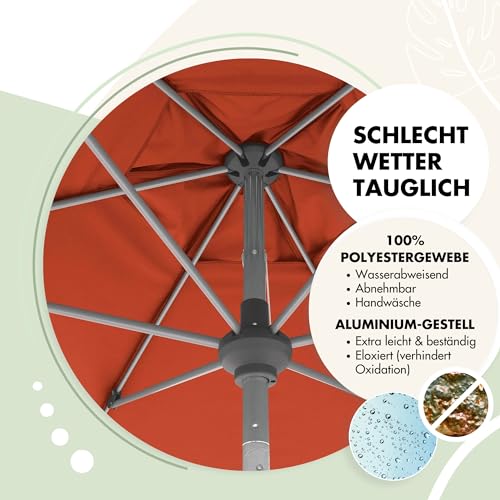 Doppler Sonnenschirm für den Garten SL-AZ Auto Tilt 275 cm Anthrazit I Gartenschirm knickbar I Kurbelschirm mit UV-Schutz 80 I Kurbelschirm aus Aluminium I regenabweisendes Polyester-Schirmdach – Bild 4