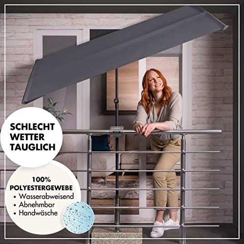 Doppler Active Balkonblende Black Edition 170x130cm in Anthrazit I Sonnenschutz für Balkon & Terrasse I Flexibler Sichtschutz I Sonnenschirm rechteckig & drehbar I Gartenschirm für Dachterassen – Bild 6