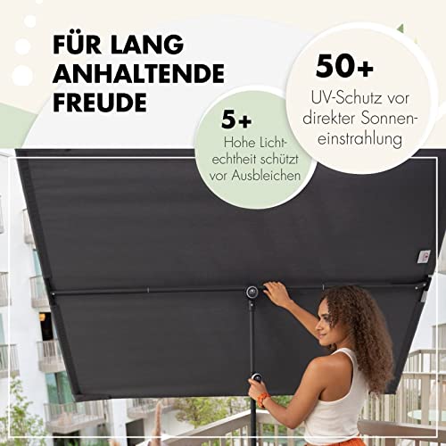 Doppler Active Balkonblende Black Edition 170x130cm in Anthrazit I Sonnenschutz für Balkon & Terrasse I Flexibler Sichtschutz I Sonnenschirm rechteckig & drehbar I Gartenschirm für Dachterassen – Bild 7