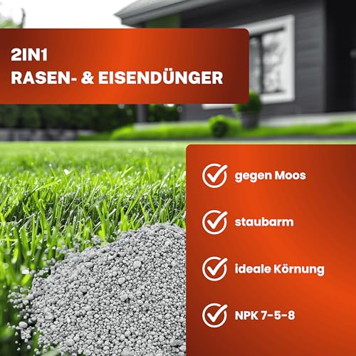 Greenyp Anti Moos Rasendünger I 2in1 Rasen- & Eisendünger 20kg für 400m² | Für Rasenflächen mit Moos | Rasendünger Eisensulfat granuliert, streuwagengeeignet und staubarm für Frühjahr bis Spätsommer – Bild 5