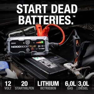 Alternative view of NOCO Boost GB40: 1000A UltraSafe Starthilfe Powerbank – 12V Lithium-Starthilfegerät & Starterkabel – Tragbarer Booster für Benziner bis 6,0L & Diesel bis 3,0L