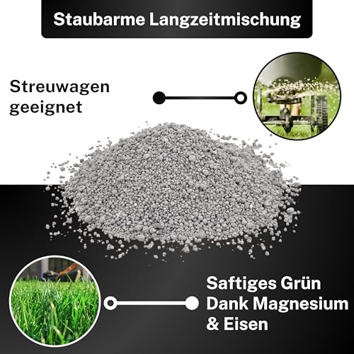 Greenyp Kompakt Langzeit Rasendünger Frühjahr I 30kg für 1000m² I mit Langzeitwirkung & Depotwirkung für Frühjahr bis Spätsommer I verhindert Moosbildung I NPK Dünger Rasen Dünger – Bild 4