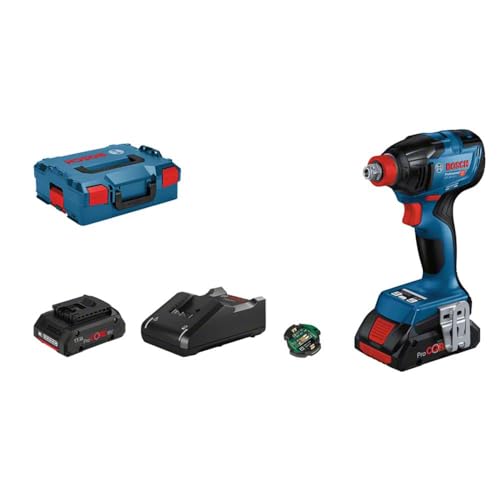 Bosch Professional 18V System Akku Drehschlagschrauber GDX 18V-210 C (max. Drehmoment 210 Nm, inkl. 1x GCY 42, 2x Akku ProCORE18V 4.0Ah, Schnellladegerät GAL 18V-40, L-BOXX)