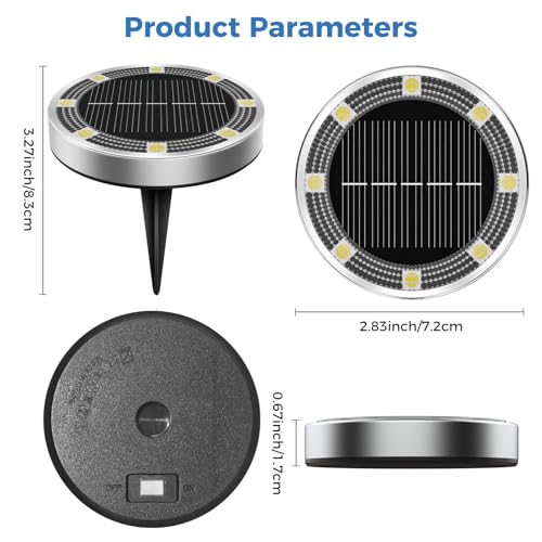 Peasur 24 Stück Solar Bodenleuchten Aussen, 8 LED Solarlampen für Außen Garten Wetterfest, Solarleuchten Gartenbeleuchtung für Boden Weg Rasen Gehweg Warmweiss – Bild 5