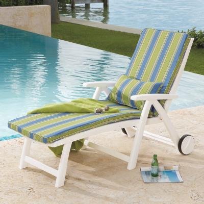 Kettler Roma Advantage Gartenliege weiß - klappbare Sonnenliege für Garten, Terrasse und Balkon - Rückenlehne mehrstufig verstellbar - wetterfeste Rollliege aus beständigem Kunststoff – Bild 7