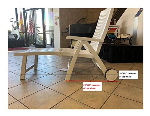 Kettler Roma Advantage Gartenliege weiß - klappbare Sonnenliege für Garten, Terrasse und Balkon - Rückenlehne mehrstufig verstellbar - wetterfeste Rollliege aus beständigem Kunststoff – Bild 9