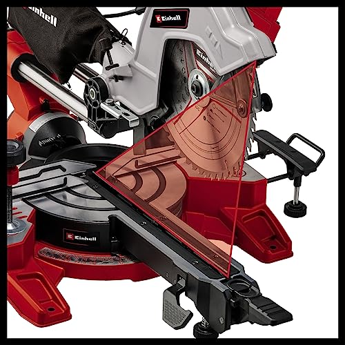 Einhell Zug-Kapp-Gehrungssäge TE-SM 10 L Dual (2.100 W, Ø 254 mm Sägeblatt, 305 mm Schnittbreite, 85 mm Schnitttiefe, Schnittlinienlaser, beidseitige Sägekopfneigung) – Bild 8