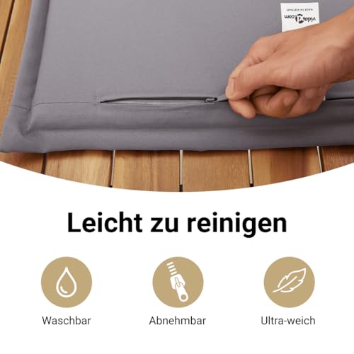 vidaXL Gartensessel mit Kissen 2 STK., Gartenstuhl mit Verstellbarer Rückenlehne, Liegestuhl mit Stahlrahmen, Sessel Stuhl Relaxsessel, Beigemischung Poly Rattan – Bild 7