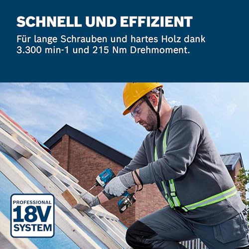 Bosch Professional 18V System Akku-Drehschlagschrauber GDR 18V-215 (inkl. 2x Akku GBA 18V 4.0Ah, Ladegerät GAL 18V-40, L-BOXX) – Bild 2