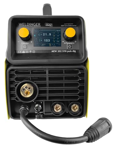 WELDINGER MEW 202 SYN puls dig 200A synergisches MIG/MAG Puls-Schweißgerät Zweirollenantrieb Puls Doppelpuls 2T 4T LCD Display 5 Jahre Garantie – Bild 2