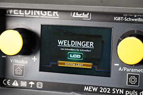 WELDINGER MEW 202 SYN puls dig 200A synergisches MIG/MAG Puls-Schweißgerät Zweirollenantrieb Puls Doppelpuls 2T 4T LCD Display 5 Jahre Garantie – Bild 3