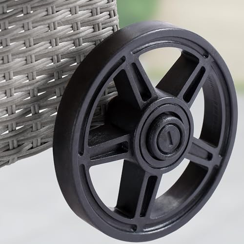 Casaria® Sonnenliege 2er Set mit Rollen 7cm Auflage Extra Breit 90cm Gartenliege Wetterfest 165kg Belastbar Terrasse Balkonmöbel Liegestuhl Creme – Bild 5