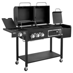 Alternative view of TAINO HERO DUO Gasgrill Holzkohlegrill Smoker Kombigrill Grillwagen 2 in 1 System BBQ Grill Kombistation Gas Kohle schwarz