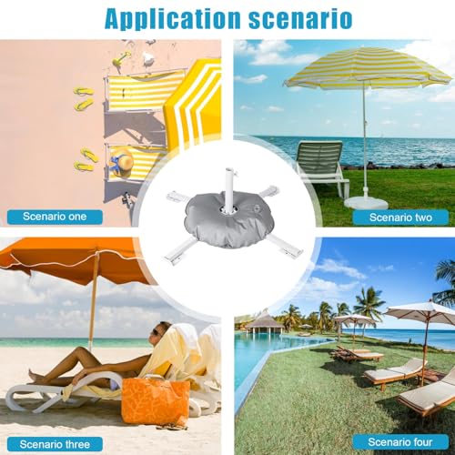 Tragbarer Schirmständer – 10 kg Kapazität faltbar mit befüllbarem Wasserbeutel für den Außenbereich, ideal für Hinterhof, Terrasse, Pool und Strand. – Bild 4