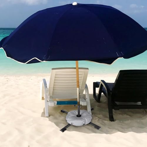 Tragbarer Schirmständer, pulverbeschichteter Stahlsockel mit 10 l Gewichtssack für Sand/Wasser, ideal für Terrasse, Garten, Camping, Angeln, Outdoor – Bild 3
