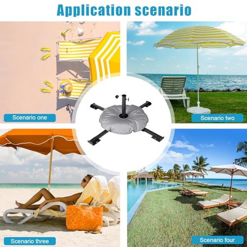Tragbarer Schirmständer, pulverbeschichteter Stahlsockel mit 10 l Gewichtssack für Sand/Wasser, ideal für Terrasse, Garten, Camping, Angeln, Outdoor – Bild 4