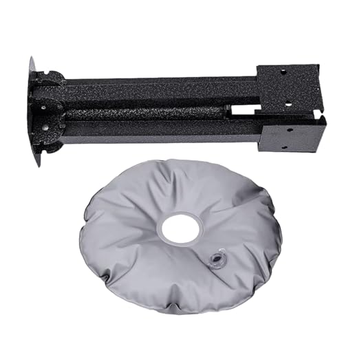 Tragbarer Schirmständer, pulverbeschichteter Stahlsockel mit 10 l Gewichtssack für Sand/Wasser, ideal für Terrasse, Garten, Camping, Angeln, Outdoor – Bild 8